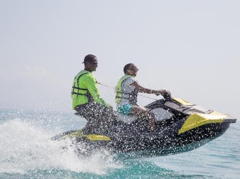 Jet ski ride on the open water